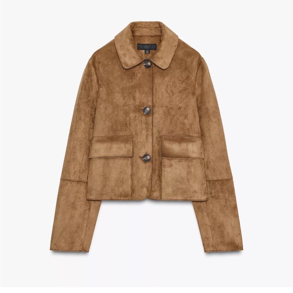 Zara Brown Suede cropped Women's Jacket